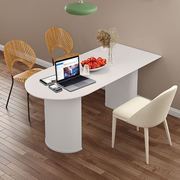 Solid Wood Modern Free Form Dining Table Sintered Stone Top Table for Dining Room