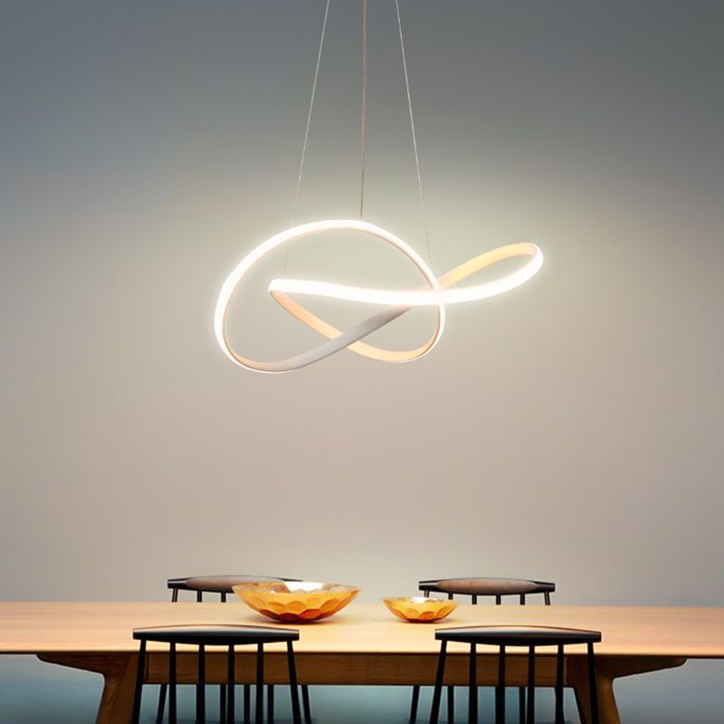 Contemporary Strip Shape Pendant Chandelier Metal 1-Light Pendant Lighting