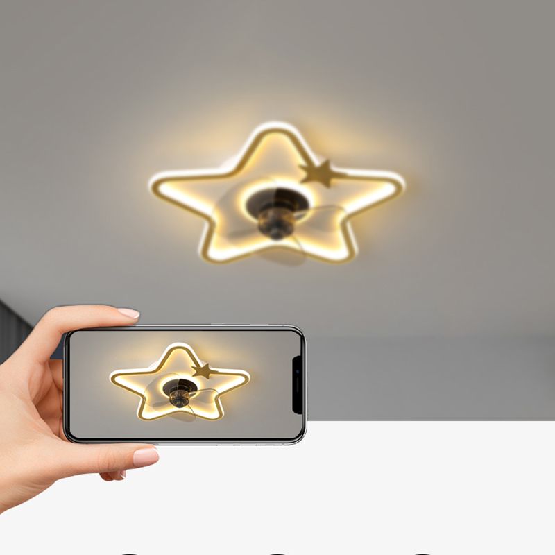 Ventilateur de plafond de style moderne Light LED MONT PLADIER LED AVEC OBRIQUE D'ACRYLIQUE POUR CHAMBRE