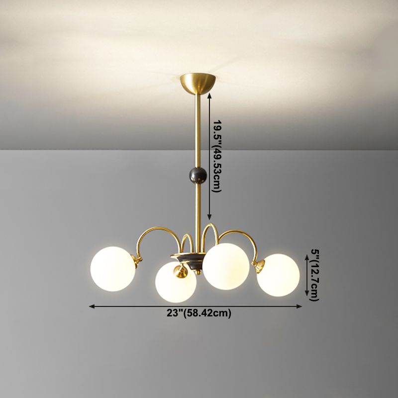 Glass Bronze Chandelier in Modern Luxury Style Copper Globe Hanging Lamp for Interior Spaces