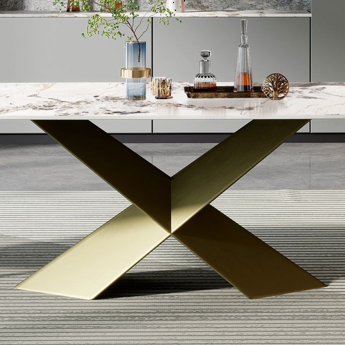 Nordic Glam Sintered Stone Dining Rectangle Table Set 1/3/4/5/6/7 Pieces Dining Set