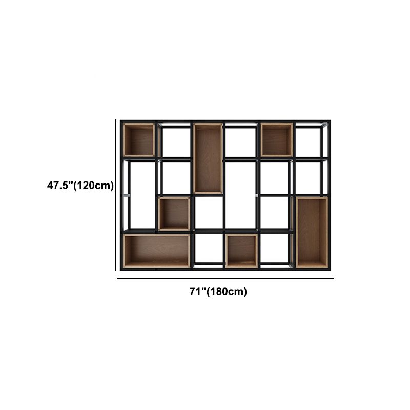 Industrial Style Bookcase Wall Mounted Bookshelf for Office and Study Room