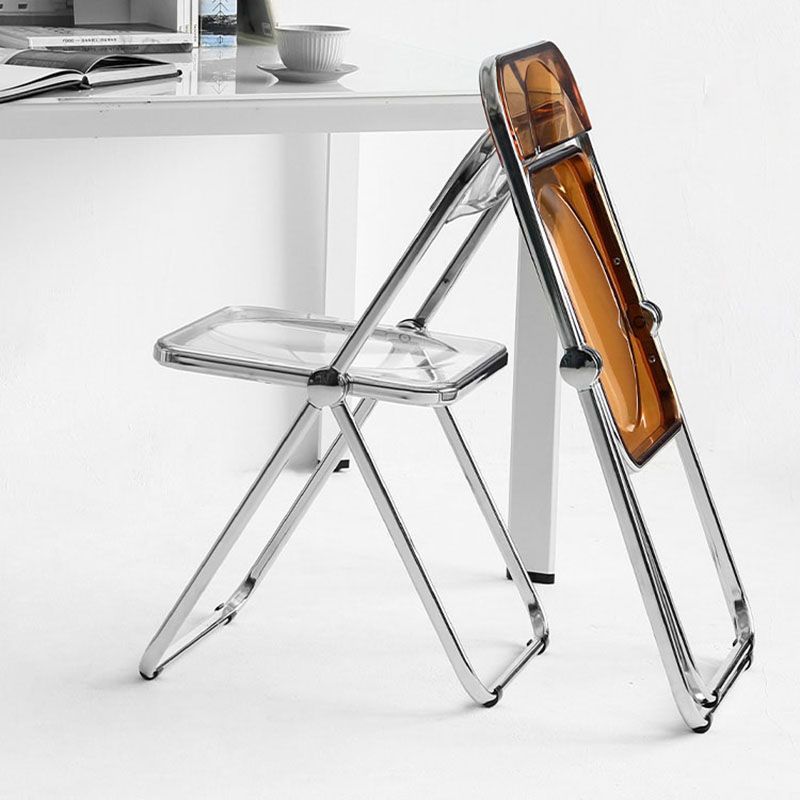 Chaise sans bras de salle à manger en plastique de style industriel, chaises latérales de salle à manger à dos ouvert