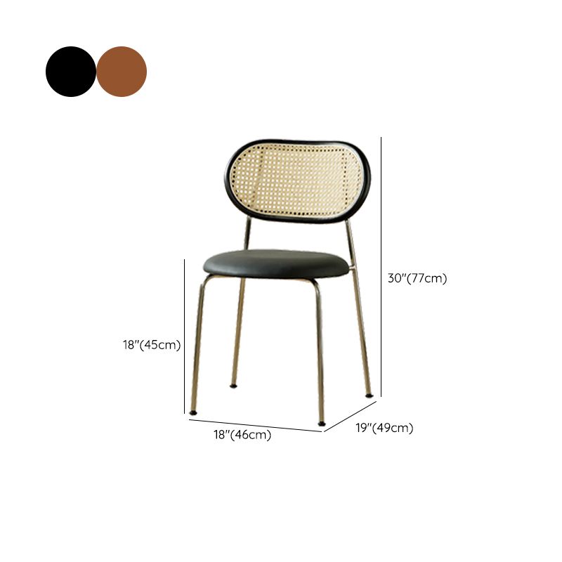 Industrial Dining Chair Leather Metal Base Dining Chair for Home