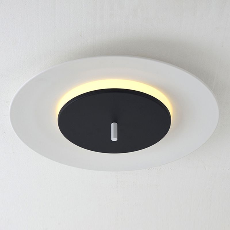 Acrylic Circular LED Ceiling Fixture in Modern Nordic Style Lacquered Iron Macaroon Flush Mount