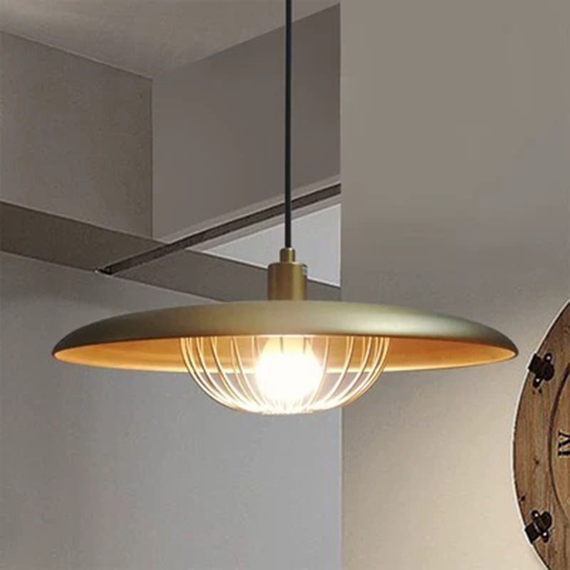 Minimalistischer Innenheimer hell, flacher Schatten mit Käfigmetall 1-Licht-Anhängerbeleuchtung