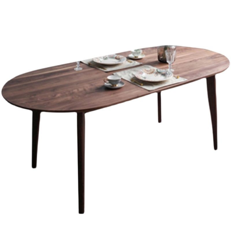 Zeitgenössischer ovaler Esstisch Kiefer Massivholz Tisch mit 4 Beinen für Esszimmer