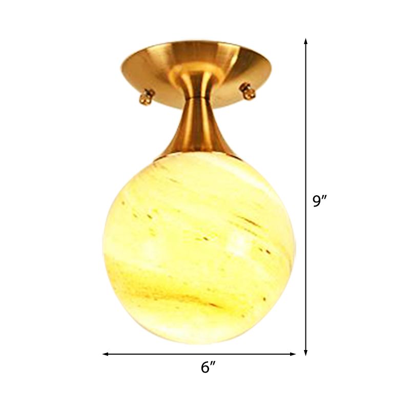 Illuminazione a semimontaggio in vetro bianco-giallo/grigio-blu/grigio fumo con paralume a sfera Nordic 1 lampadina da incasso a soffitto per foyer