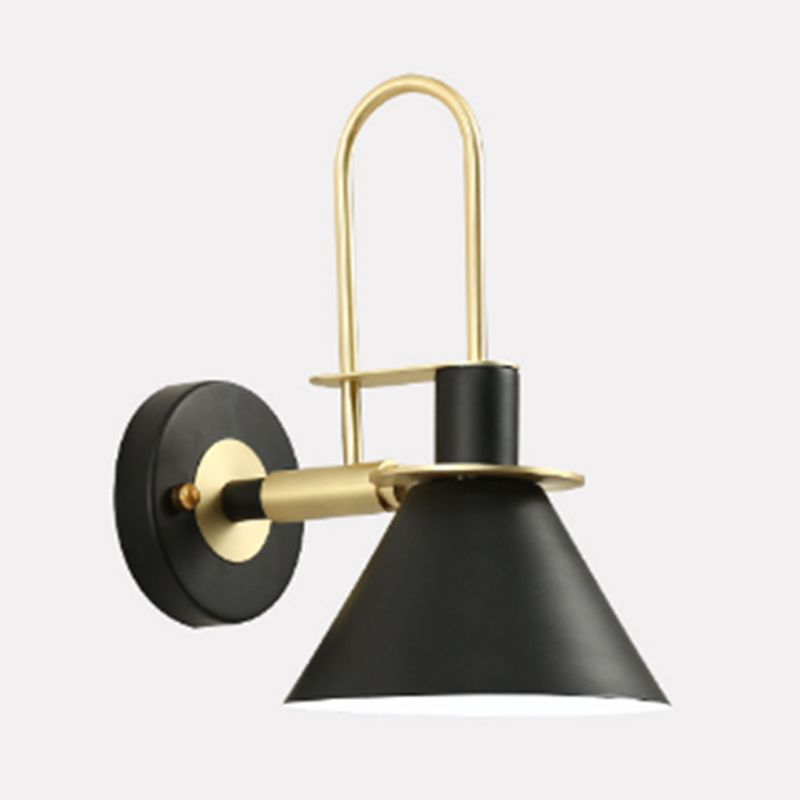 Nordic Style Iron Wall Light Colorful Cone Shape Wall Lamp for Bedroom