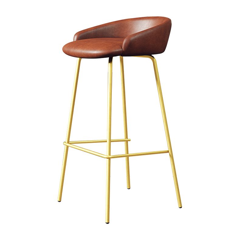 Faux Leather Bucket Seat Barstool Scandinavian Low Back Bar Stools
