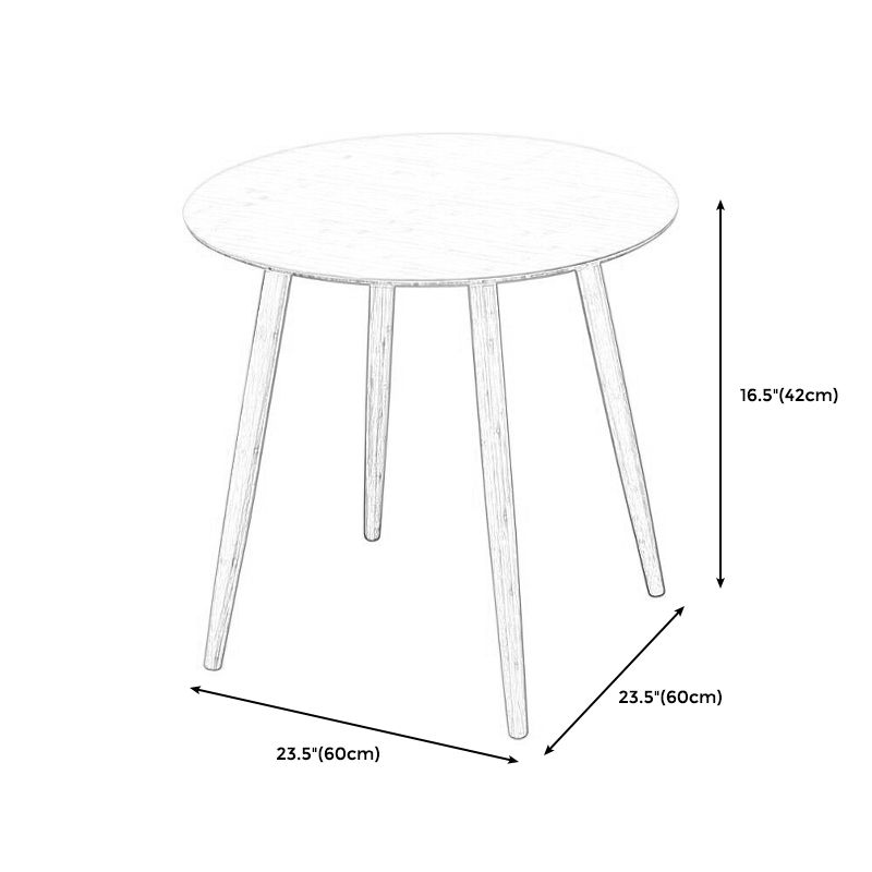 Brown/Natural Wood Living Room Side Table Round 4 Legs End Table