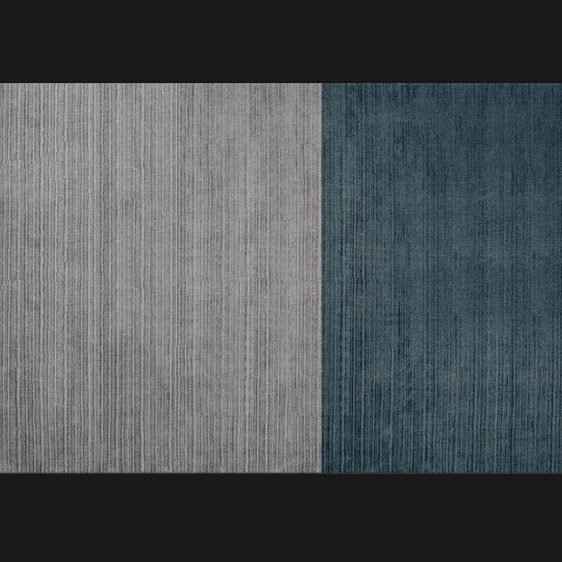 Postmodern Indoor Room Rug Green Color Block Carpet Polyester Non-Split Backing