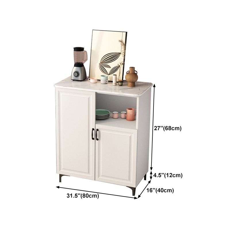 Glam Style Stone Buffet Sideboard 31.5"H Dining Room 2-Door Buffet Server