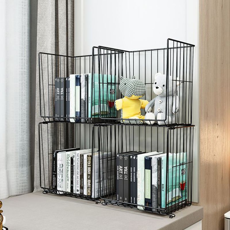 Modern Style Geometric Bookcase Metal Closed Back Book Shelf