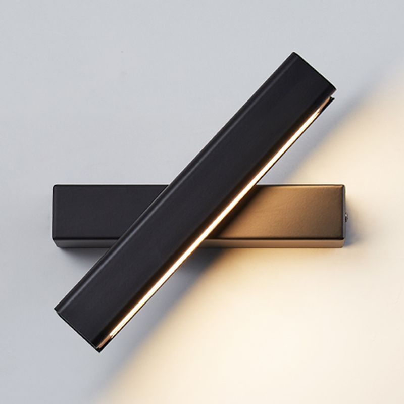 Rectangular Aluminium Rotatable Wall Sconce in Modern Concise Style Wrought Iron LED Wall Light with Wooden Decoration