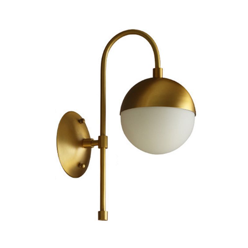 1 Light Unique Shape Wall Light Fixture Modern Wall Mounted Lighting in Gold