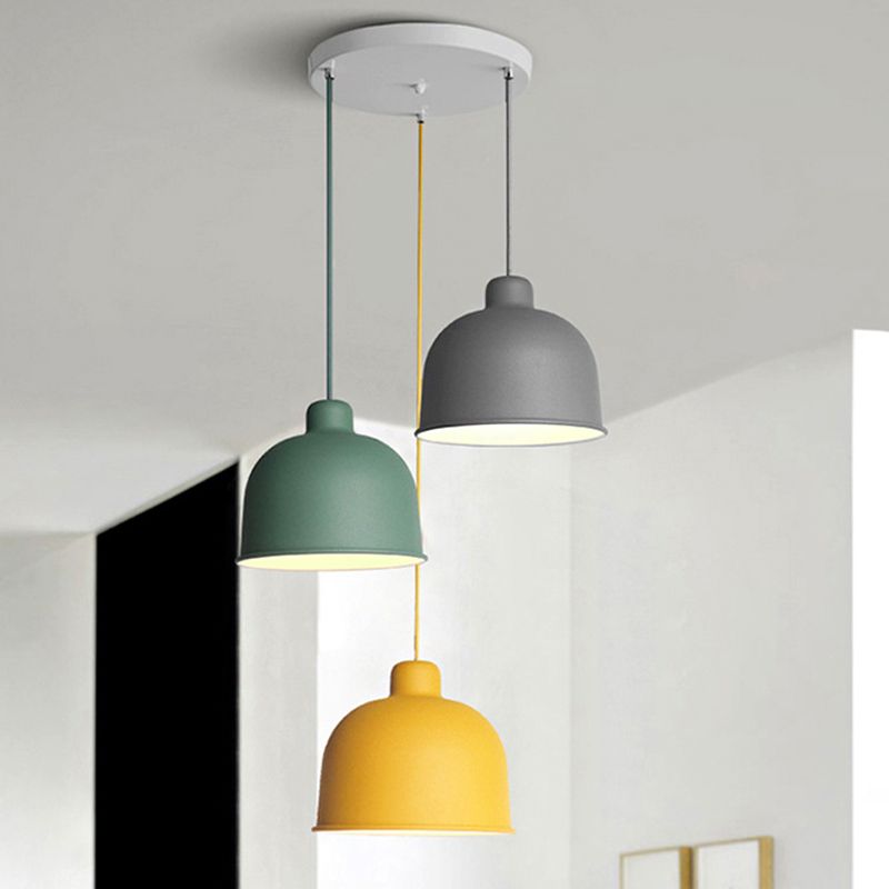 Metallschüssel Form Pendellicht Leichter Esszimmer 1 Kopf Makkaronstil Hanging Lampe