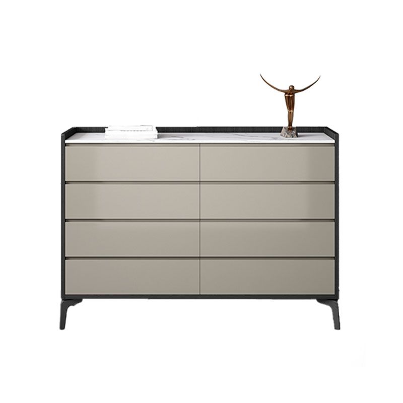 Contemporary Engineered Wood Chest Bedroom Storage Chest in Gray with Drawers