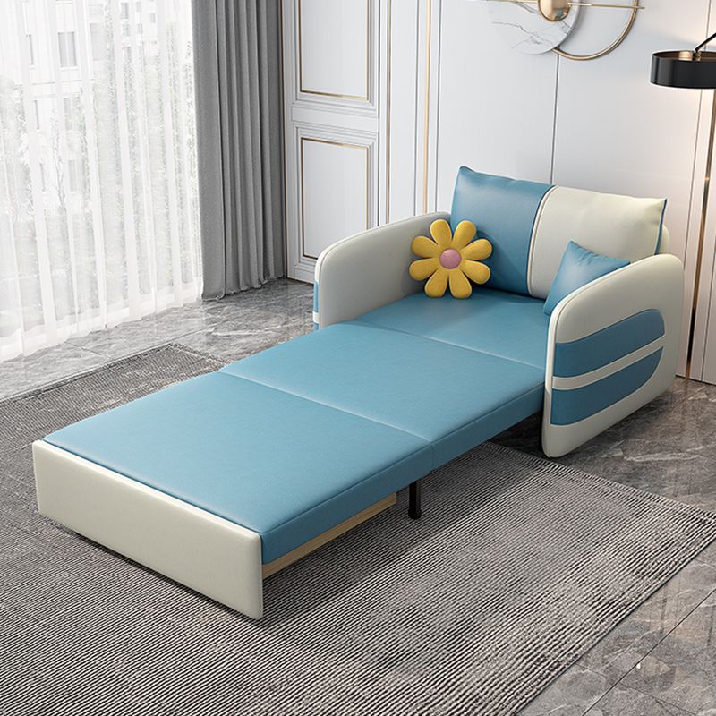 Scandinavain Futon Sofa Bed Faux Leather Storage Futon with Mattress