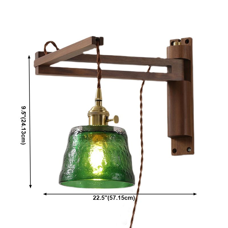 Modern Style Cylinder Sconce Light Fixtures Wood 1 Light Wall Mounted Lighting