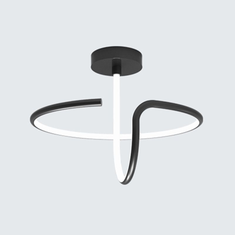 Modern Style Linear Shape Ceiling Light Metal 1 Light Ceiling Lamp for Bedroom