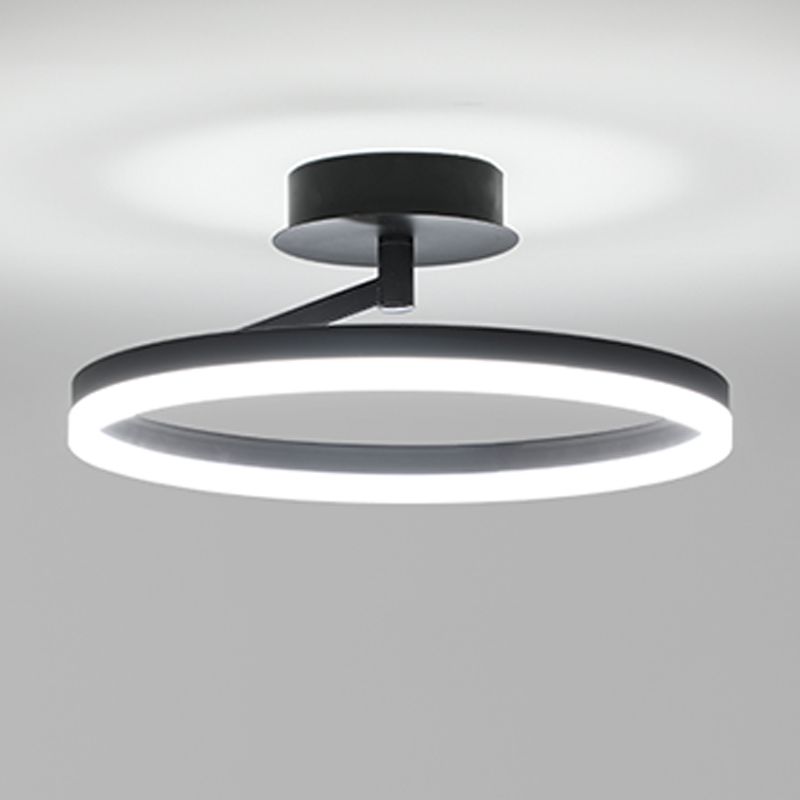 Circle Shape Ceiling Fixture Modern Style Metal 1 Light Ceiling Mounted Light