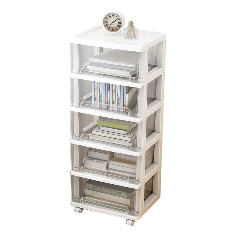 Modern Style Bookshelf Closed Back Plastic Bookcase for Home Office