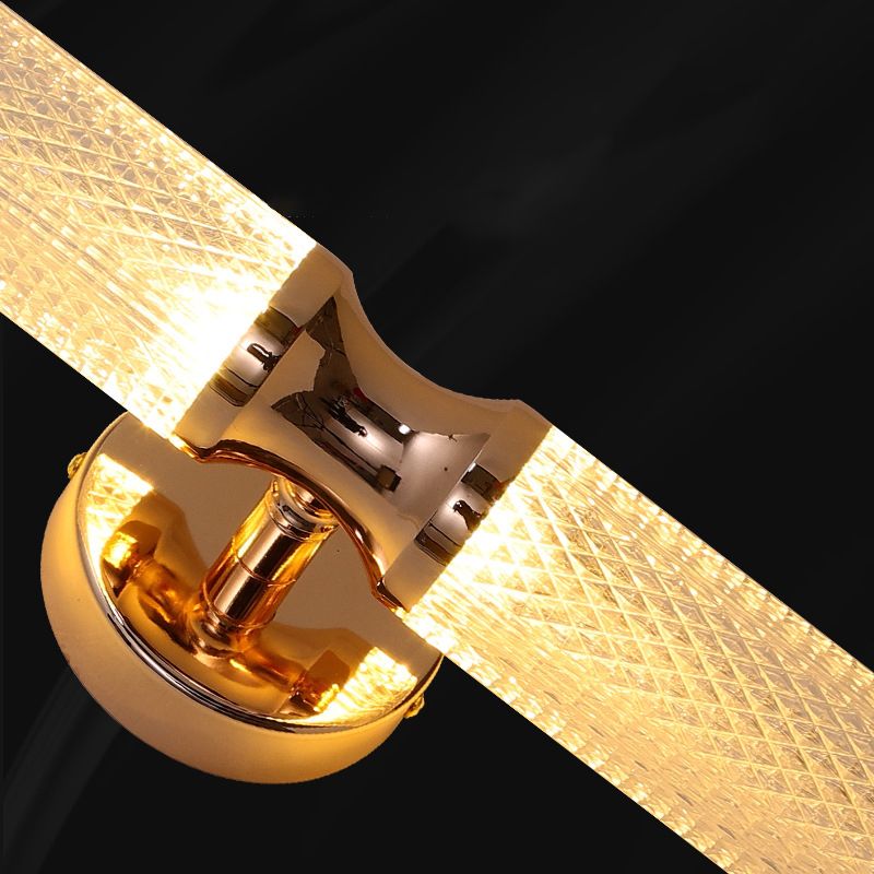 Black / Gold 1 - Light Wall Light Solid Brass and Acrylic Cylinder Wall Fixture