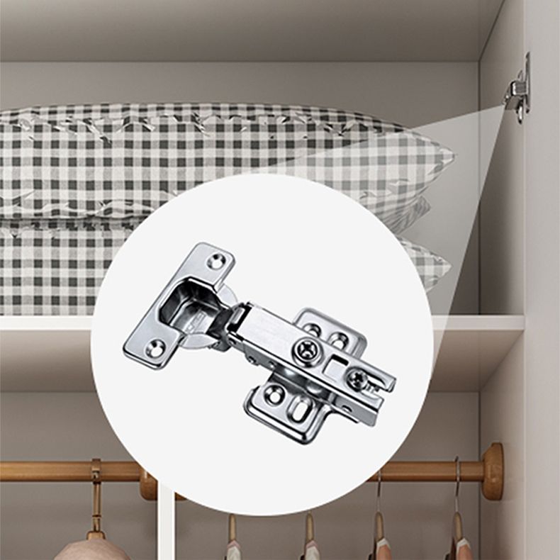 White Engineered Wood Armoire for Bedroom Modern Cabinet with Legs