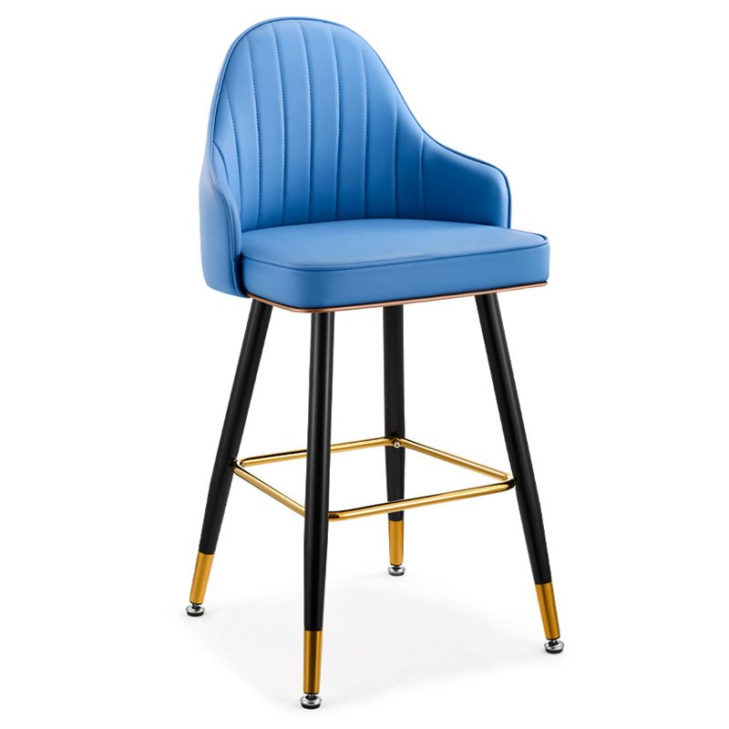 Upholstered Bar Stool Glam Backrest Counter Stool for Bristol