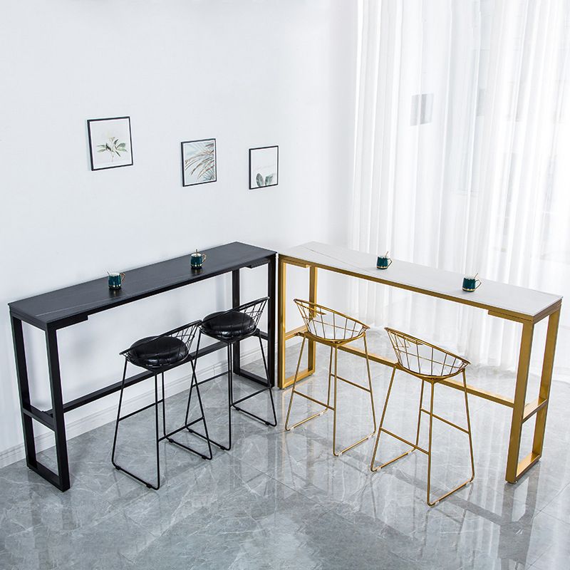 Modern Sintered Stone Bar Table Rectangle Dining Table for Kitchen Living Room Coffee Room