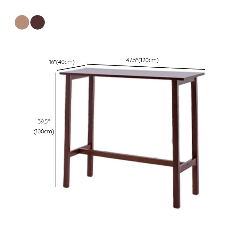 Contemporary Rectangle Bar Table Wood Bar Dining Table for Living Room