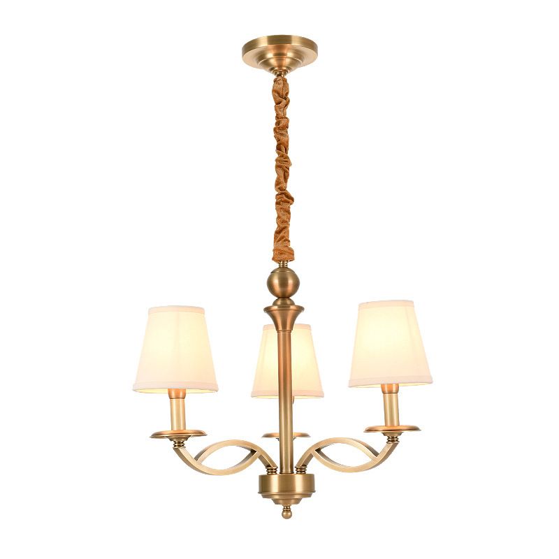 Plafond traditionnel pendentif en tissu de cône de lumière