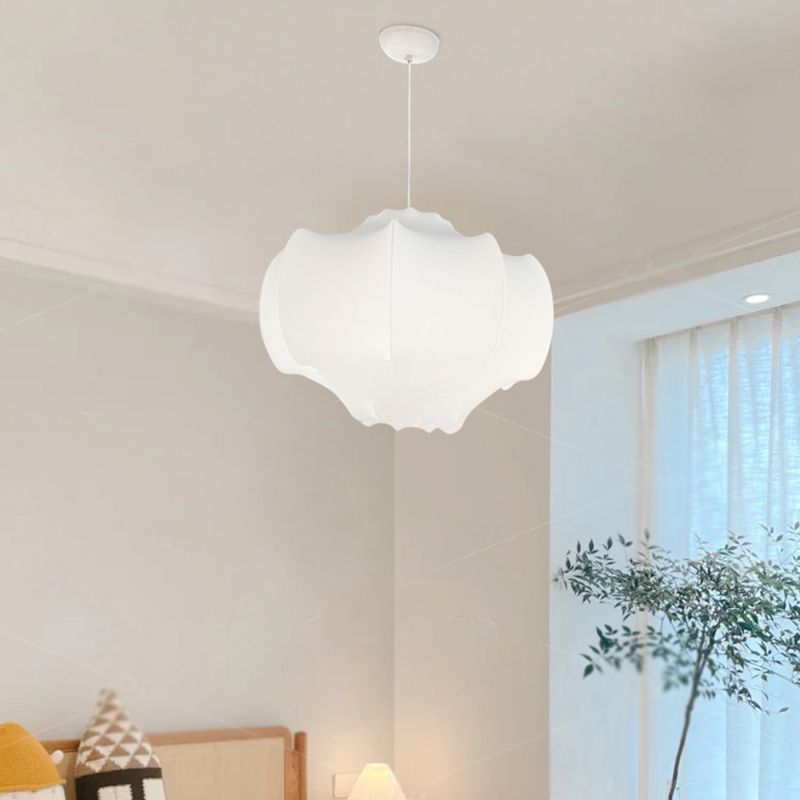 Stoff schattierte Suspension Pendelleuchte leichte nordische Style -Anhänger -Deckenleuchte in Weiß