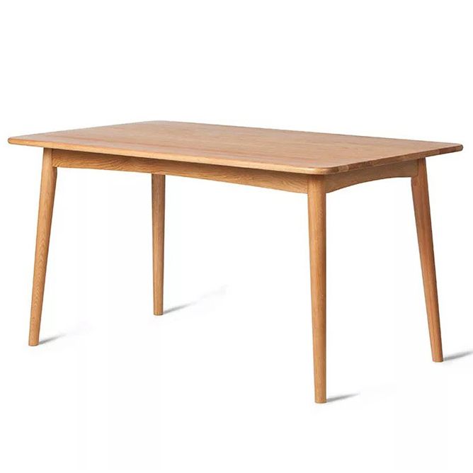 Rechthoek witte eiken vaste houten tafel moderne eettafel met 4 poten voor restaurant