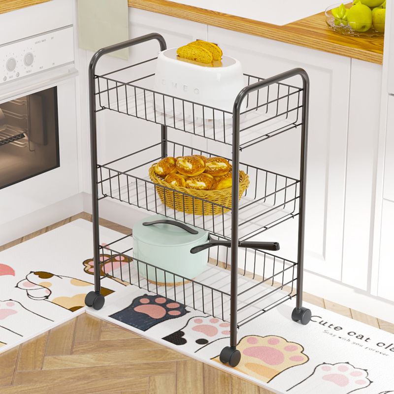 Modern Etagere Metal Bookcase Open Back Bookshelf for Balcony and Living Room