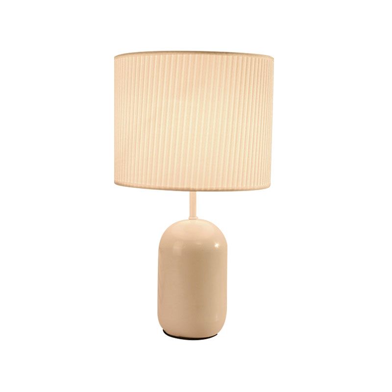 Wit/zwarte single single drum studielamp modernisme stof led leeslicht voor slaapkamer