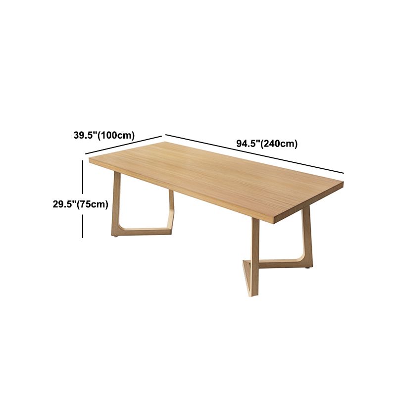 Natural Dining Table Contemporary Style Solid Wood Rectangle Dinner Table