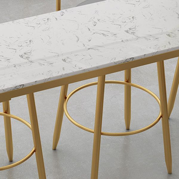 Mesa de barra de cóctel de mármol de estilo glamour de 42 pulgadas Mesa base de metal de altura