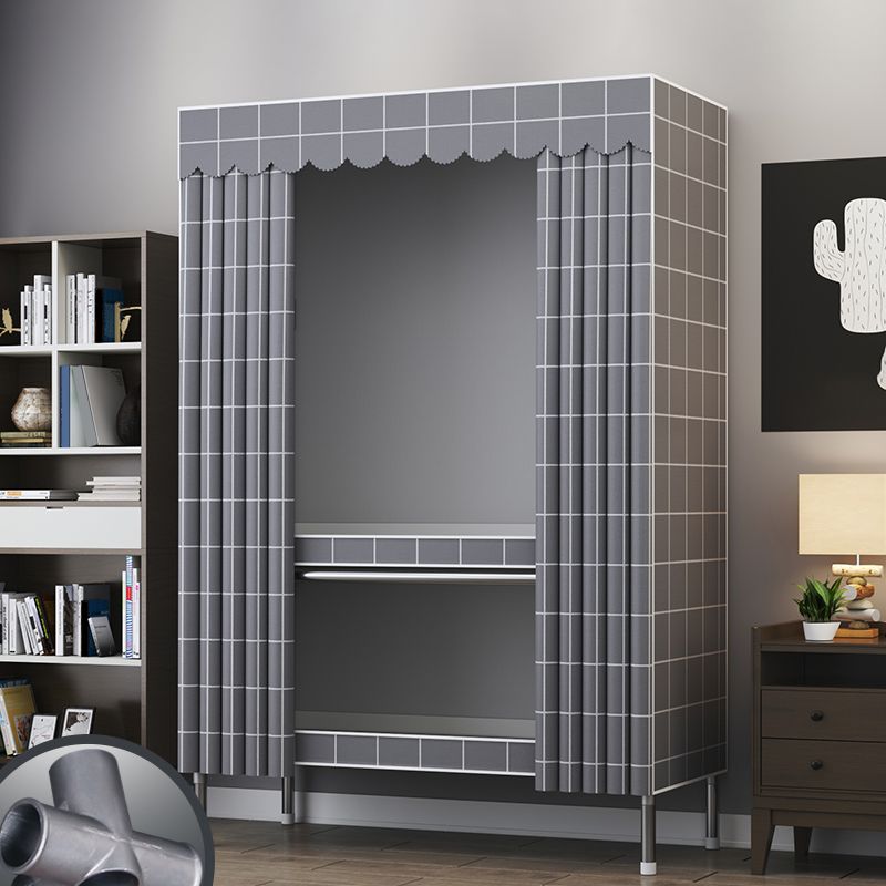 Modern Style Metal Wardrobe Bedroom Wardrobe Closet with Shelves