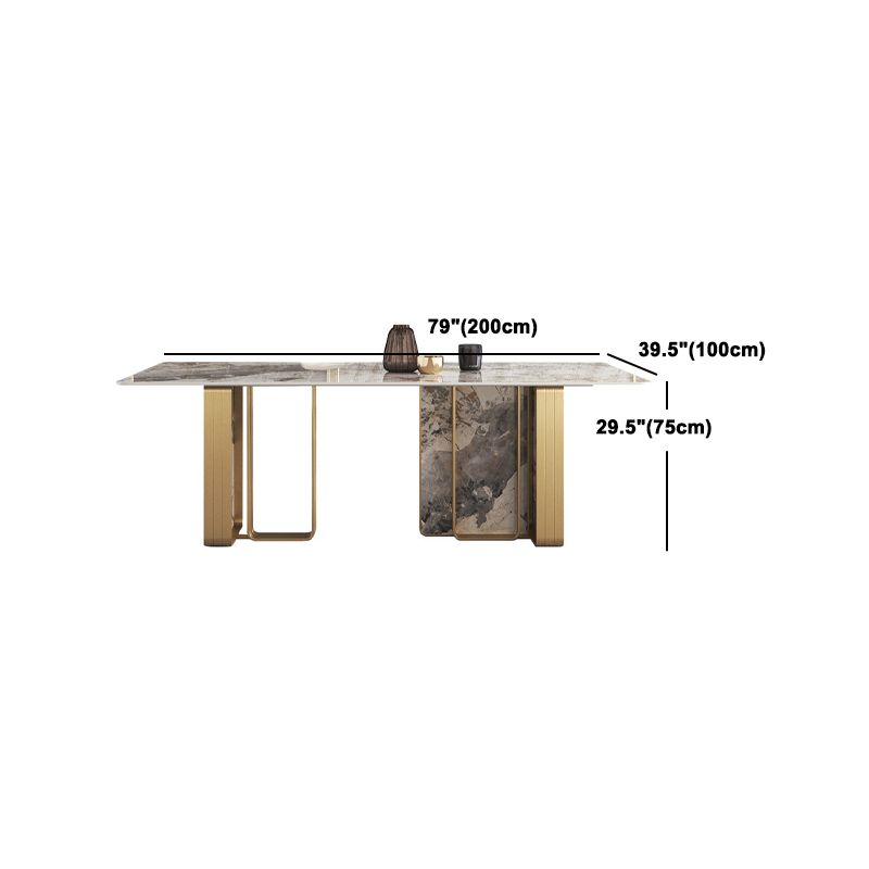 Nordic Glam Rectangle Sintered Stone Table Set 1/4/5/6/8 Pieces Dining Set