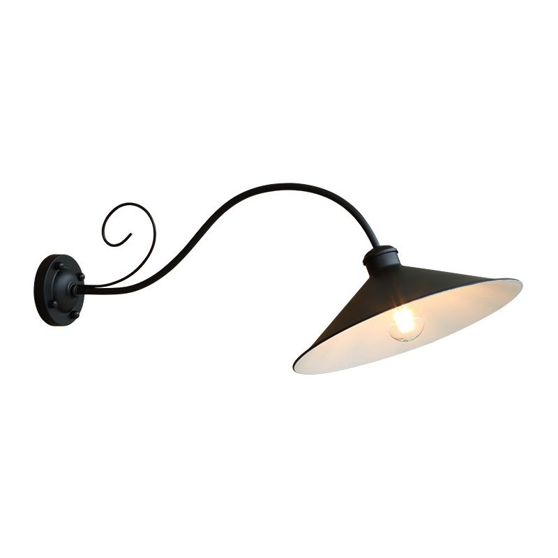 Industrielle Vintage -Wandleuchte -Leuchten im Freien mit Schmiedeeiseisen -Wand montiertes Licht