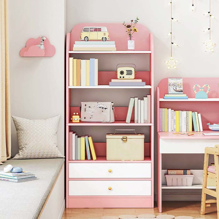 Modern Rectangle Bookcase Wooden Closed Back Bookshelf with Shelves