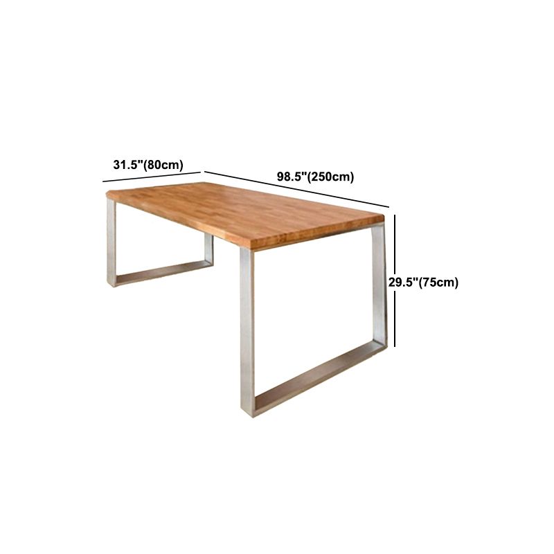 Rectangle Luxury Dining Table Fixed Table with Double Pedestal