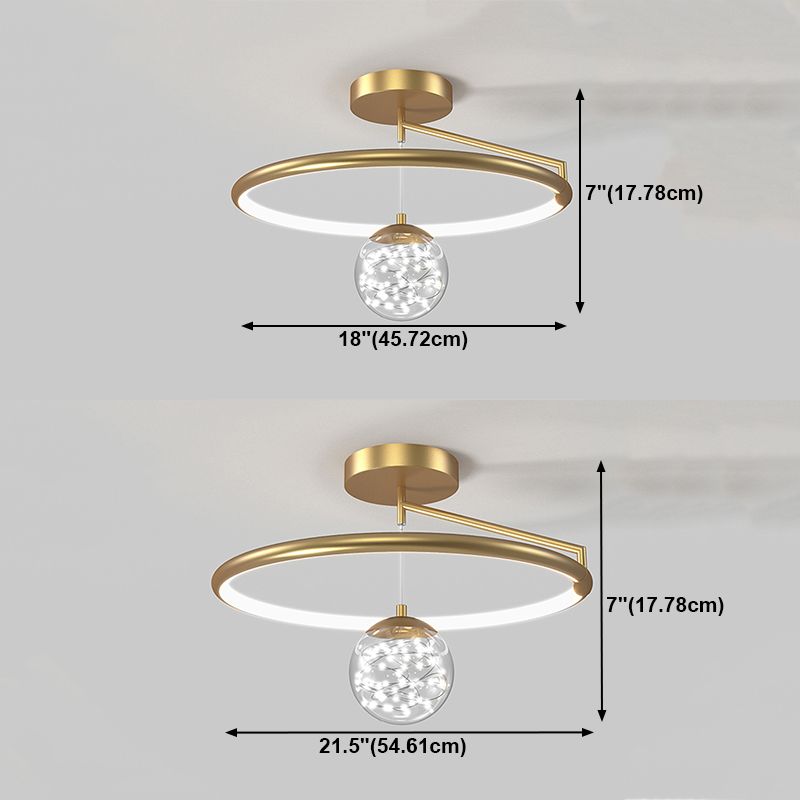 2- Light Spherical Ceiling Lamp Modern Style Glass Ceiling Lighting for Living Room