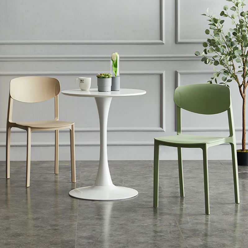 Plastic Contemporary Armless Chair Open Back Dining Kitchen Room Chair