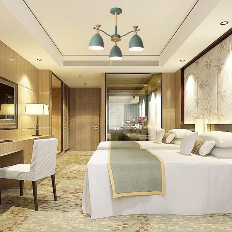 Zeitgenössischer Kegel Kronleuchter Anhänger Leuchtmetall 3/6/8 Lichter hängen Deckenleucht