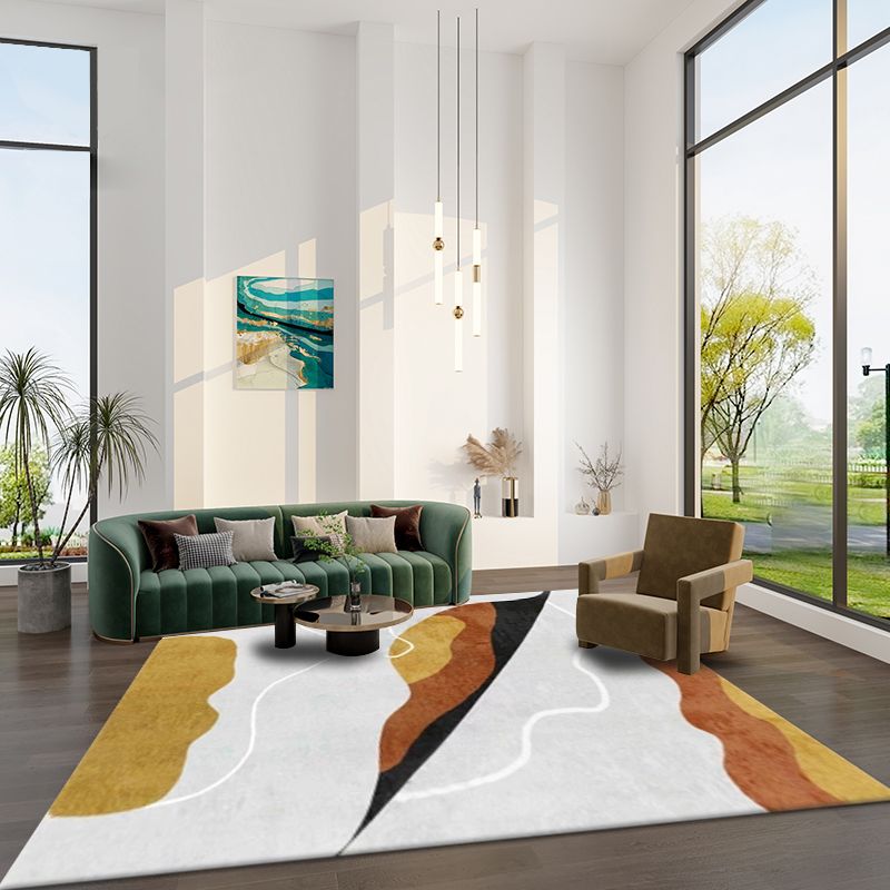 Oranje modern tapijt blending kleurblokkleed niet-slip achterste tapijt voor woningdecoratie