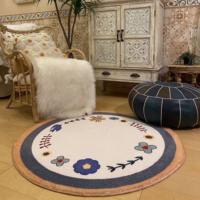 Black Bohemian Rug Polyester Graphic Rug Non-Slip Backing Rug for Drawing Room