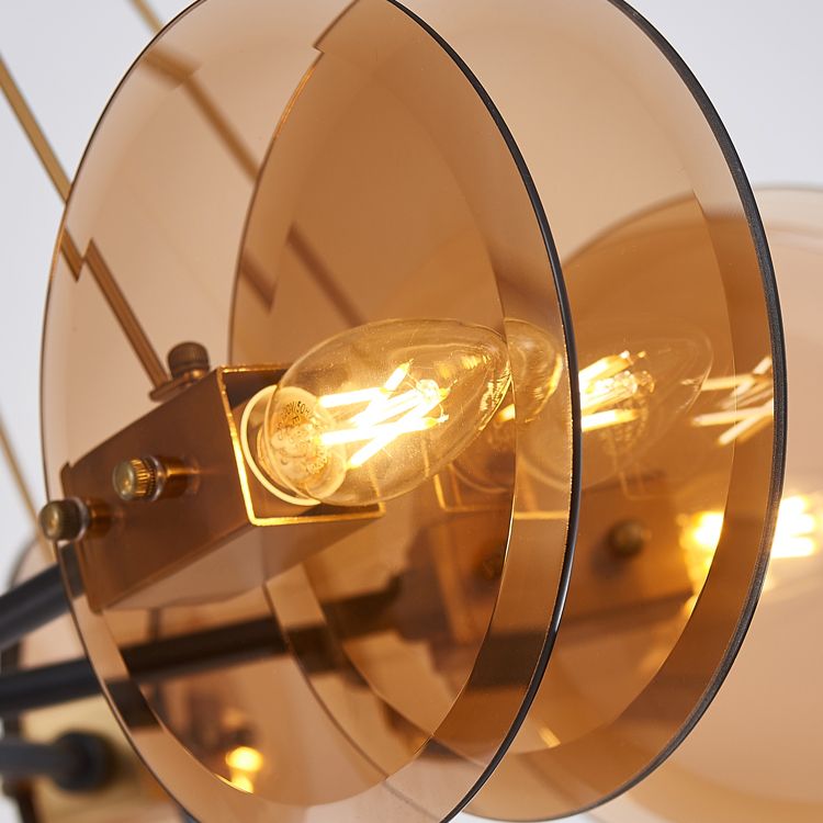 Contemporary Ceiling Hung Fixture Circle Glass Down Lighting Pendant for Living Room